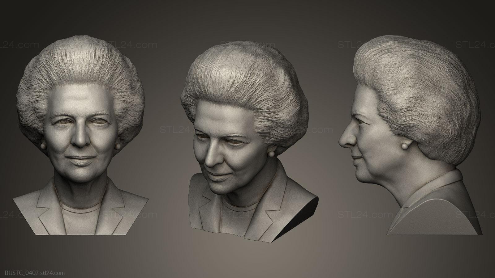 Бюсты и барельефы известных личностей (Маргарет Тэтчер, BUSTC_0402) 3D модель для ЧПУ станка